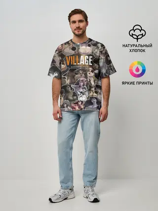 Мужская футболка оверсайз / Dimitrescu stikers style 2