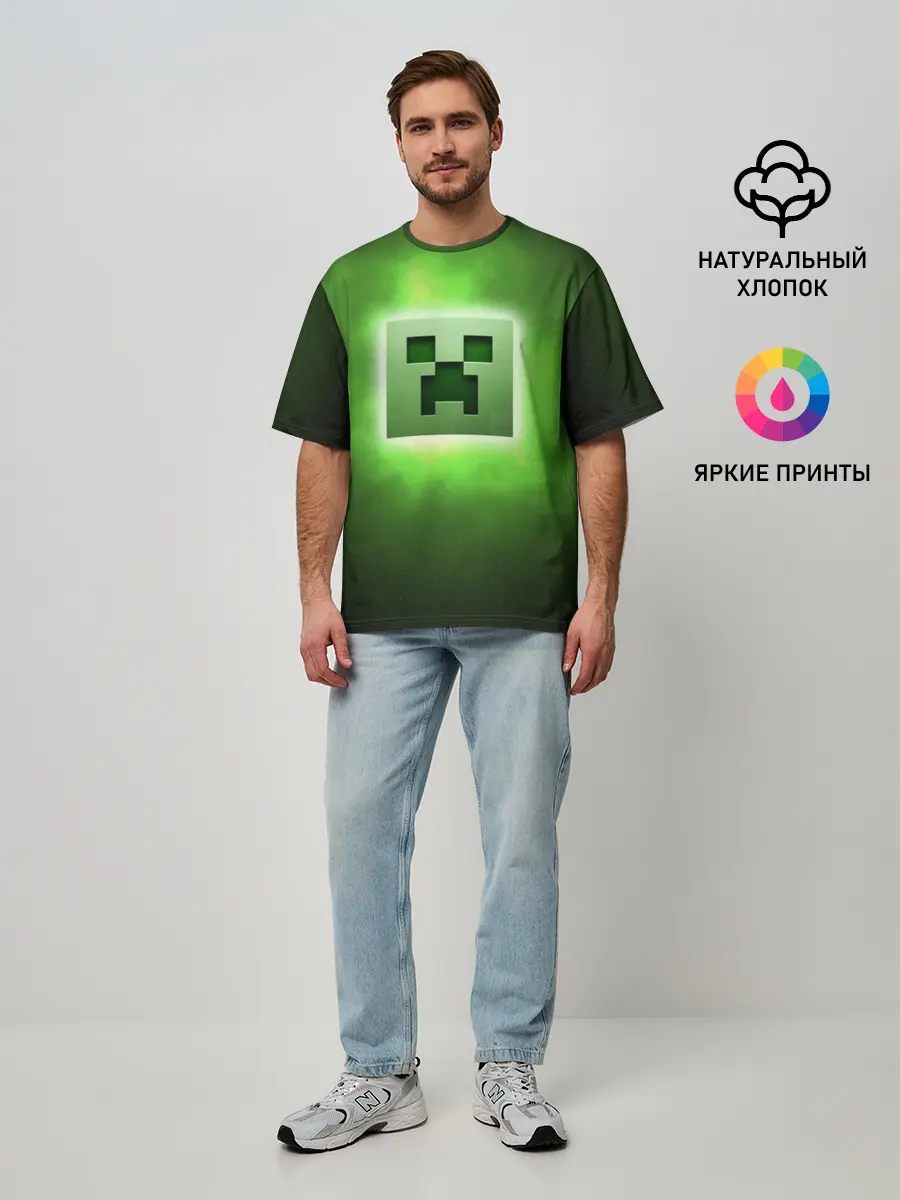 Мужская футболка оверсайз / MINECRAFT | МАЙНКРАФТ