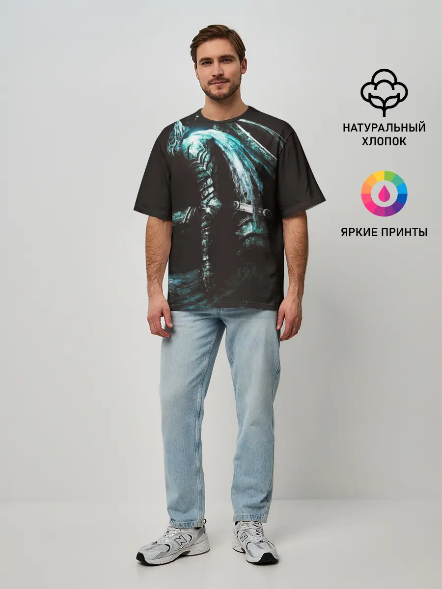 Мужская футболка оверсайз / Dark Souls 3 Artorias art