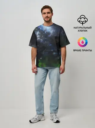 Мужская футболка оверсайз / Космос