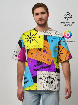 Мужская футболка оверсайз / Color pattern