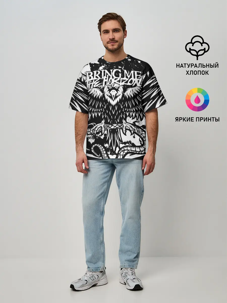 Мужская футболка оверсайз / Bring Me the Horizon