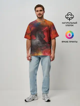 Мужская футболка оверсайз / Единорог | Unicorn