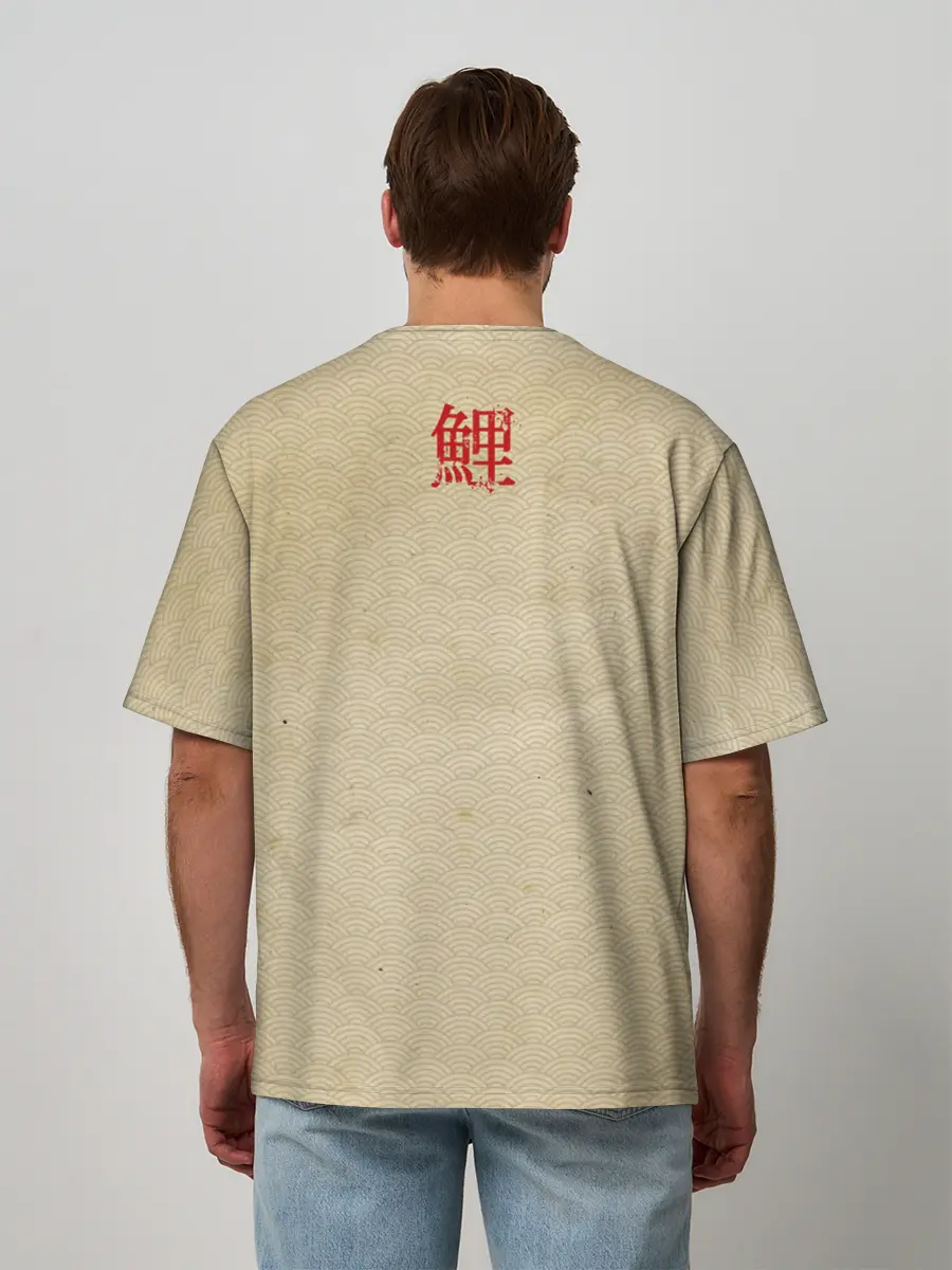 Мужская футболка оверсайз / Золотая рыба кои