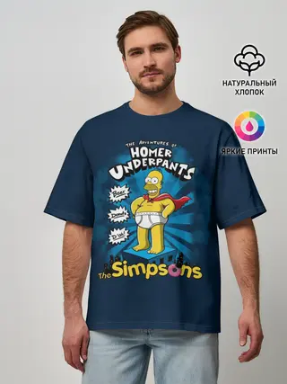 Мужская футболка оверсайз / Гомер Супергерой