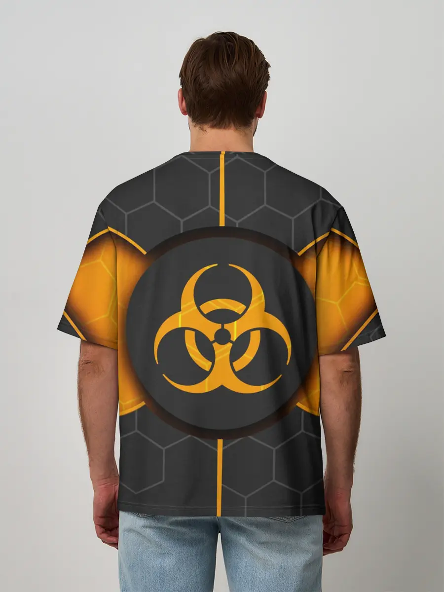 Мужская футболка оверсайз / ХИМИЧЕСКАЯ ОПАСНОСТЬ 3D