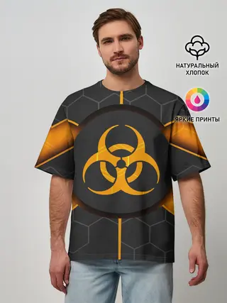 Мужская футболка оверсайз / ХИМИЧЕСКАЯ ОПАСНОСТЬ 3D