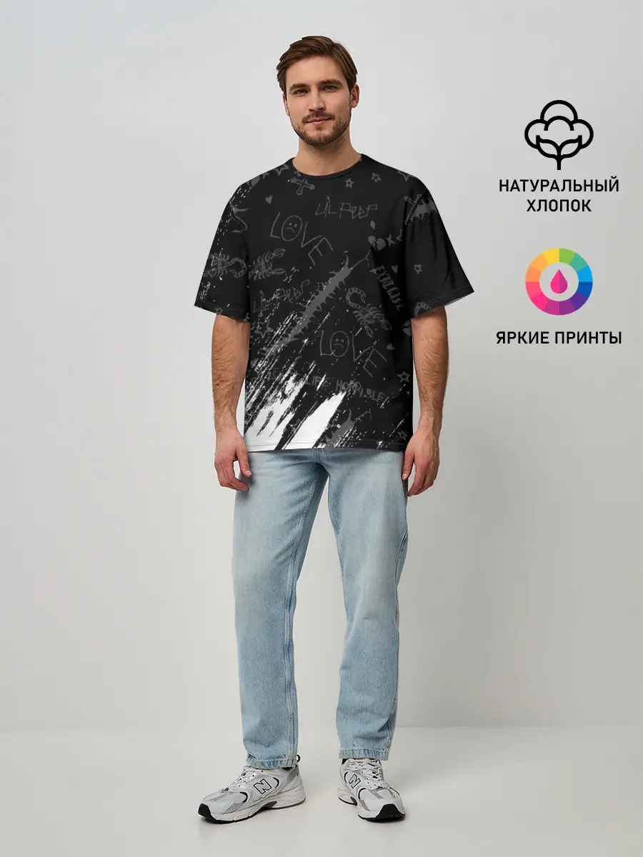 Мужская футболка оверсайз / LIL PEEP / ЛИЛ ПИП