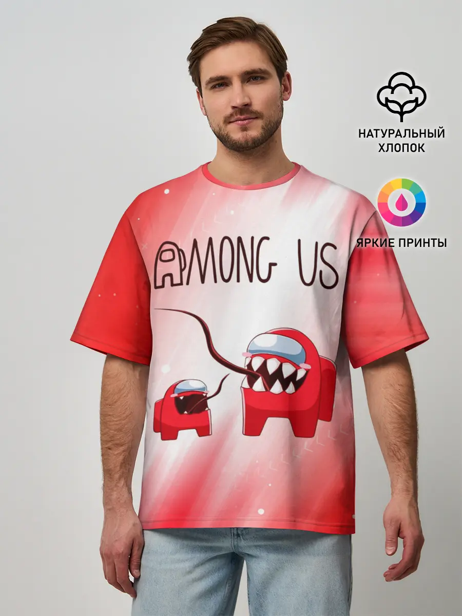 Мужская футболка оверсайз / AMONG US - Impostor + Mini