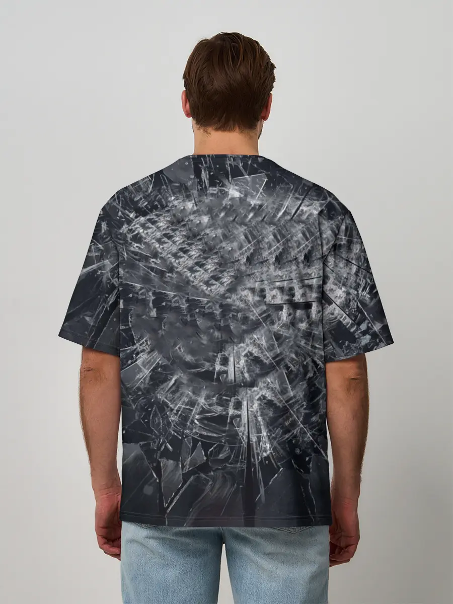 Мужская футболка оверсайз / ЧЕРНОЕ ЗЕРКАЛО