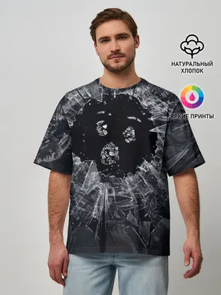 Мужская футболка оверсайз / ЧЕРНОЕ ЗЕРКАЛО