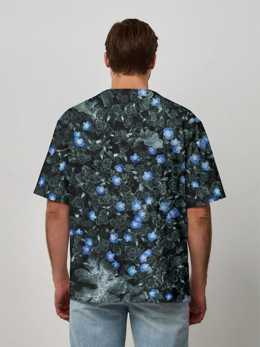 Мужская футболка оверсайз / Маленькие ЦветЫ