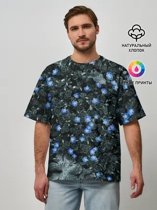 Мужская футболка оверсайз / Маленькие ЦветЫ