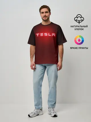 Мужская футболка оверсайз / TESLA