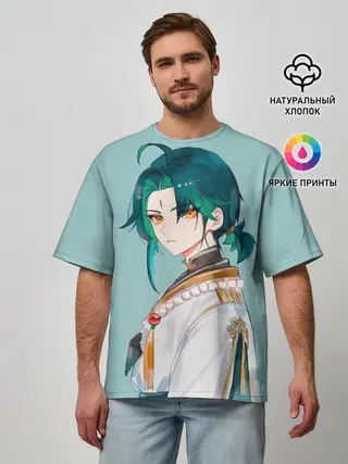 Мужская футболка оверсайз / Xiao / Genshin Impact /