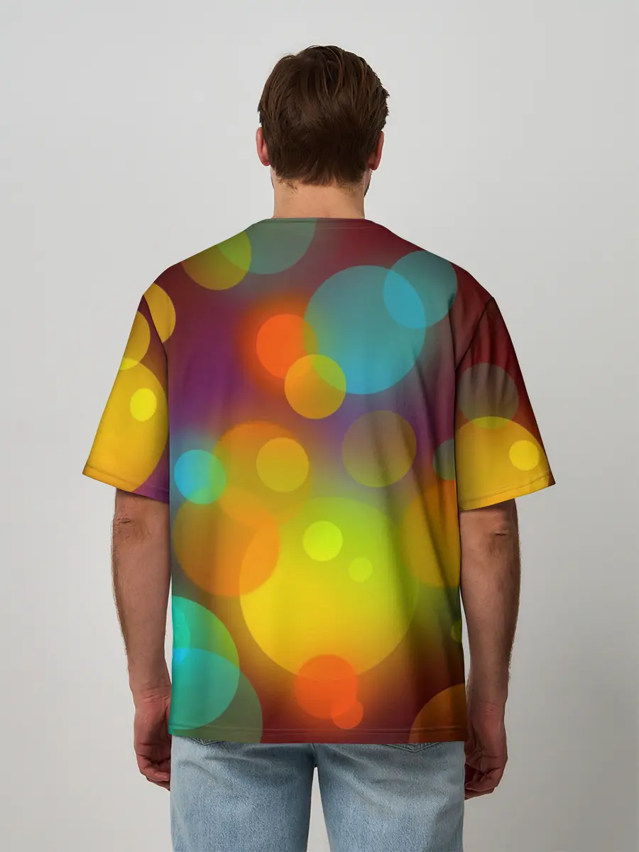 Мужская футболка оверсайз / Цветные блики