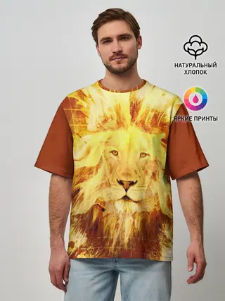 Мужская футболка оверсайз / Лев