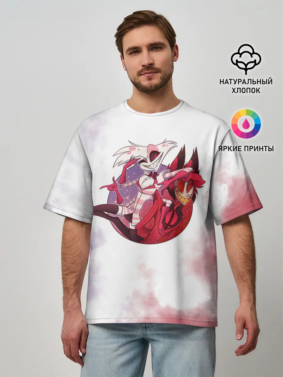 Мужская футболка оверсайз / Hazbin Hotel