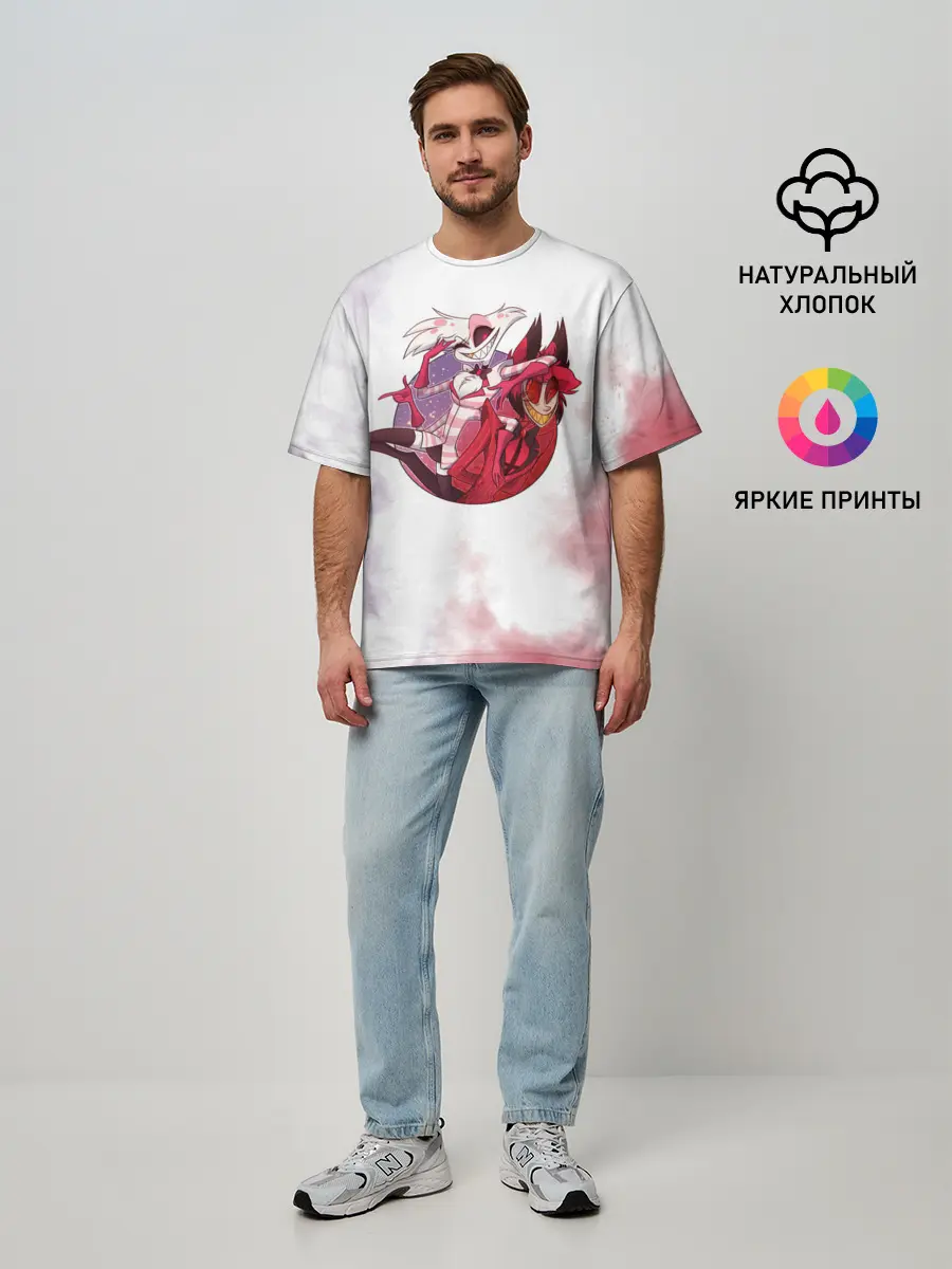 Мужская футболка оверсайз / Hazbin Hotel