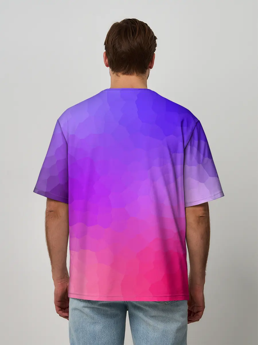 Мужская футболка оверсайз / фиолетовый кристалл