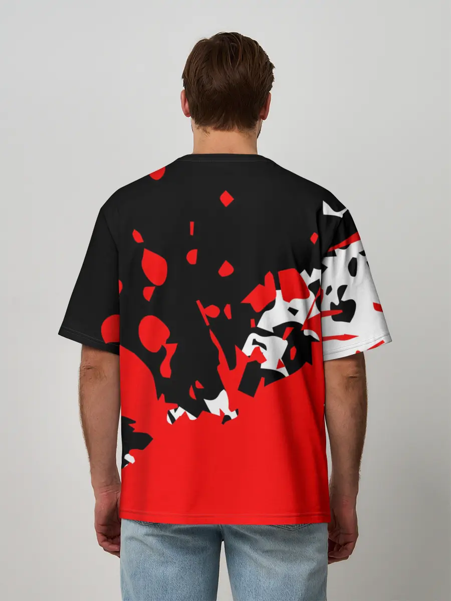 Мужская футболка оверсайз / KILLA красные брызги