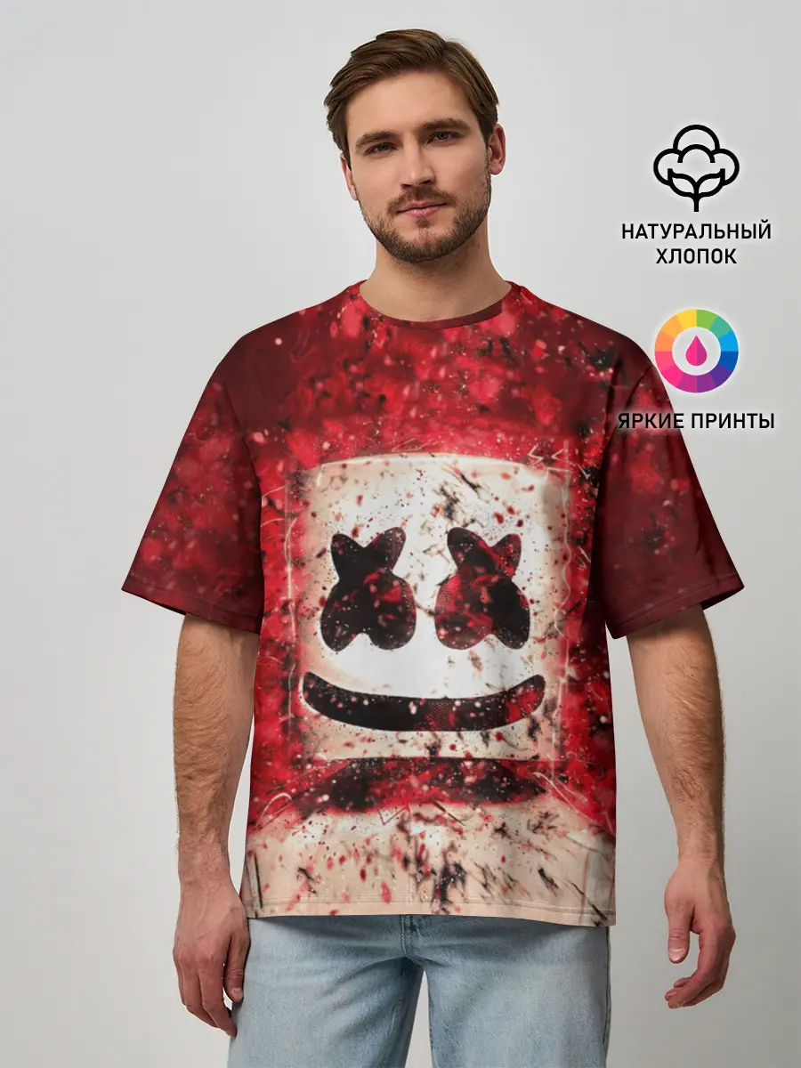 Мужская футболка оверсайз / Marshmello