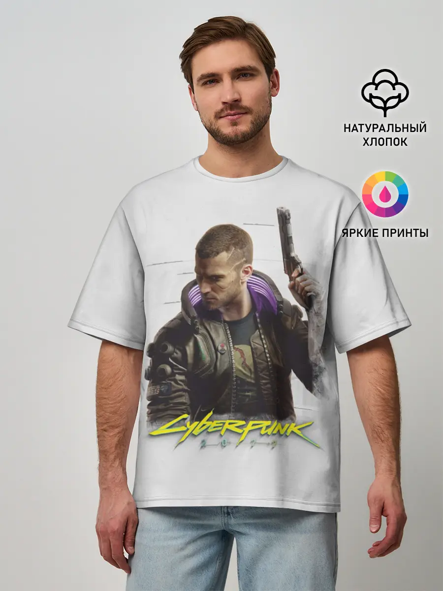 Мужская футболка оверсайз / Киберпанк 2077