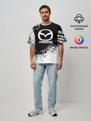 Мужская футболка оверсайз / Mazda abstract sport