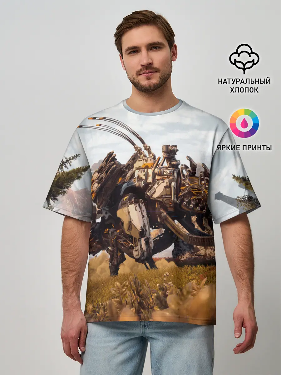 Мужская футболка оверсайз / Horizon Zero Dawn