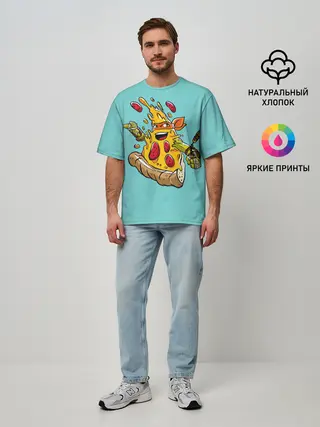 Мужская футболка оверсайз / PIZZA TIME