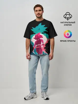 Мужская футболка оверсайз / Сон Гоку розовый