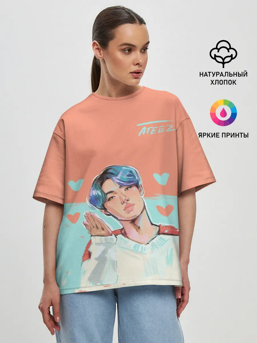 Женская футболка оверсайз / Ateez