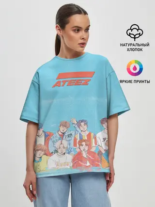 Женская футболка оверсайз / Ateez K-pop