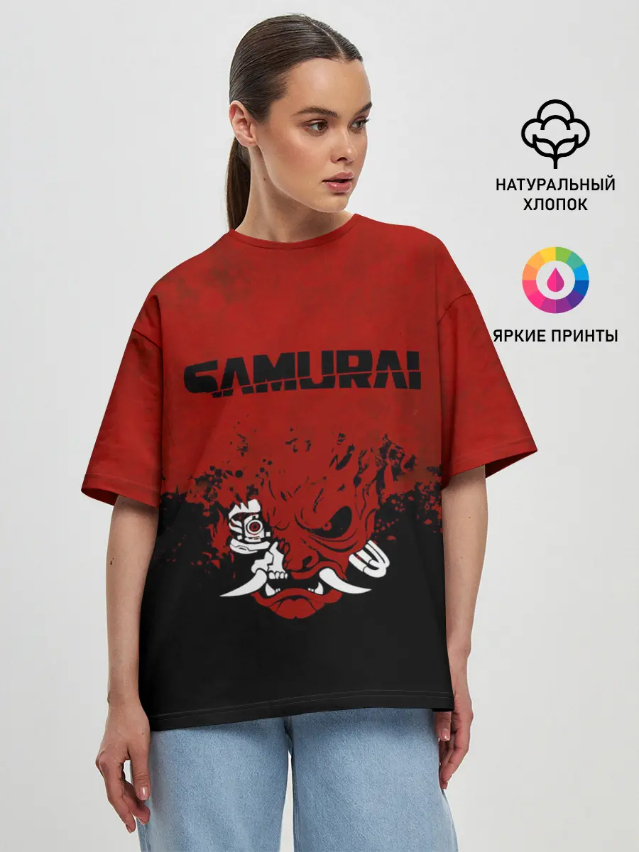Женская футболка оверсайз / Cyberpunk 2077 | Samurai.