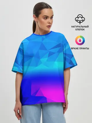 Женская футболка оверсайз / ABSTRACT NEON