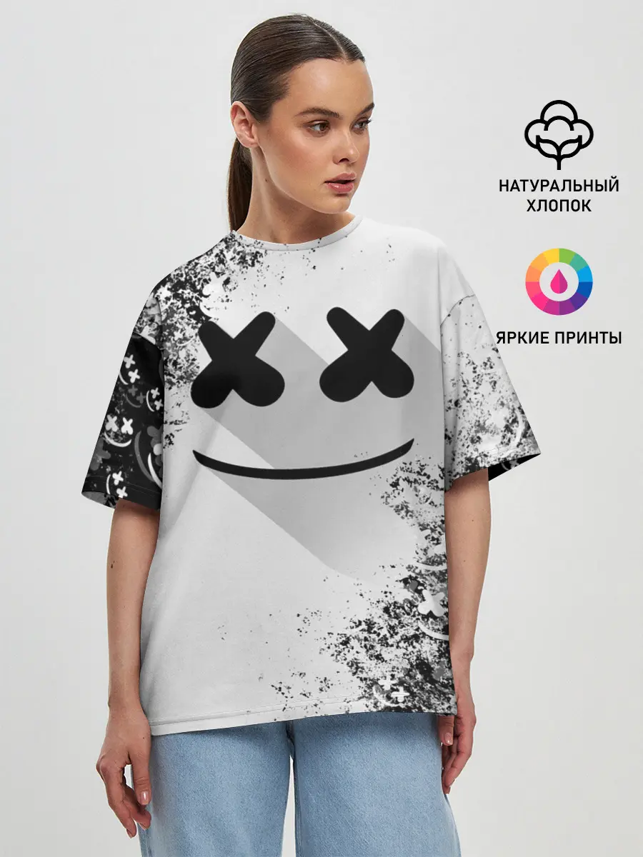 Женская футболка оверсайз / Marshmello