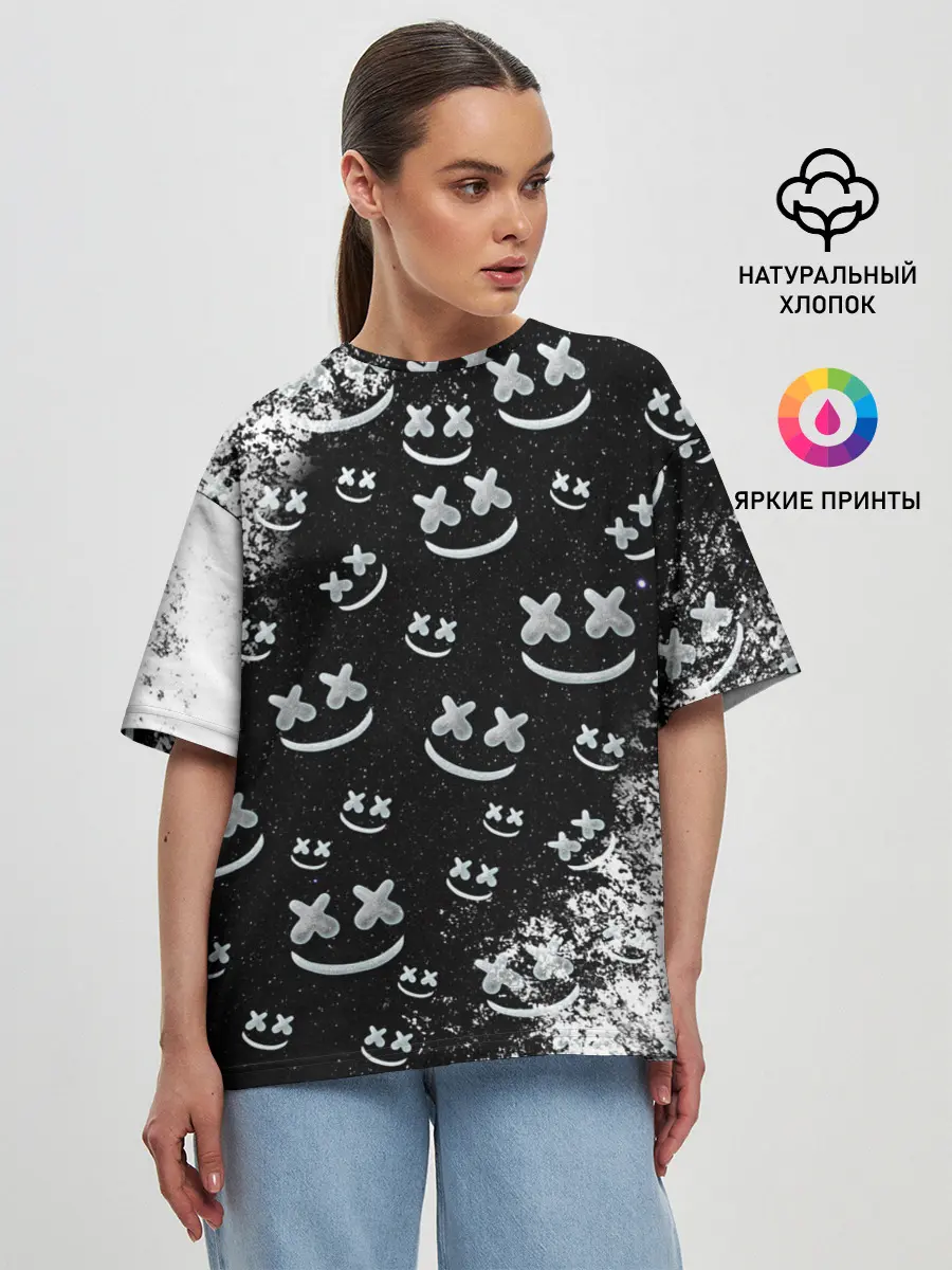 Женская футболка оверсайз / Marshmello