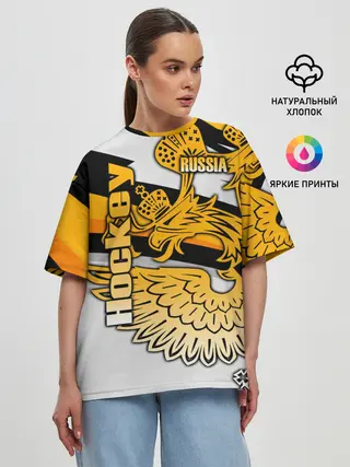 Женская футболка оверсайз / Hockey