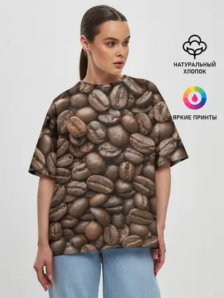 Женская футболка оверсайз / Coffee