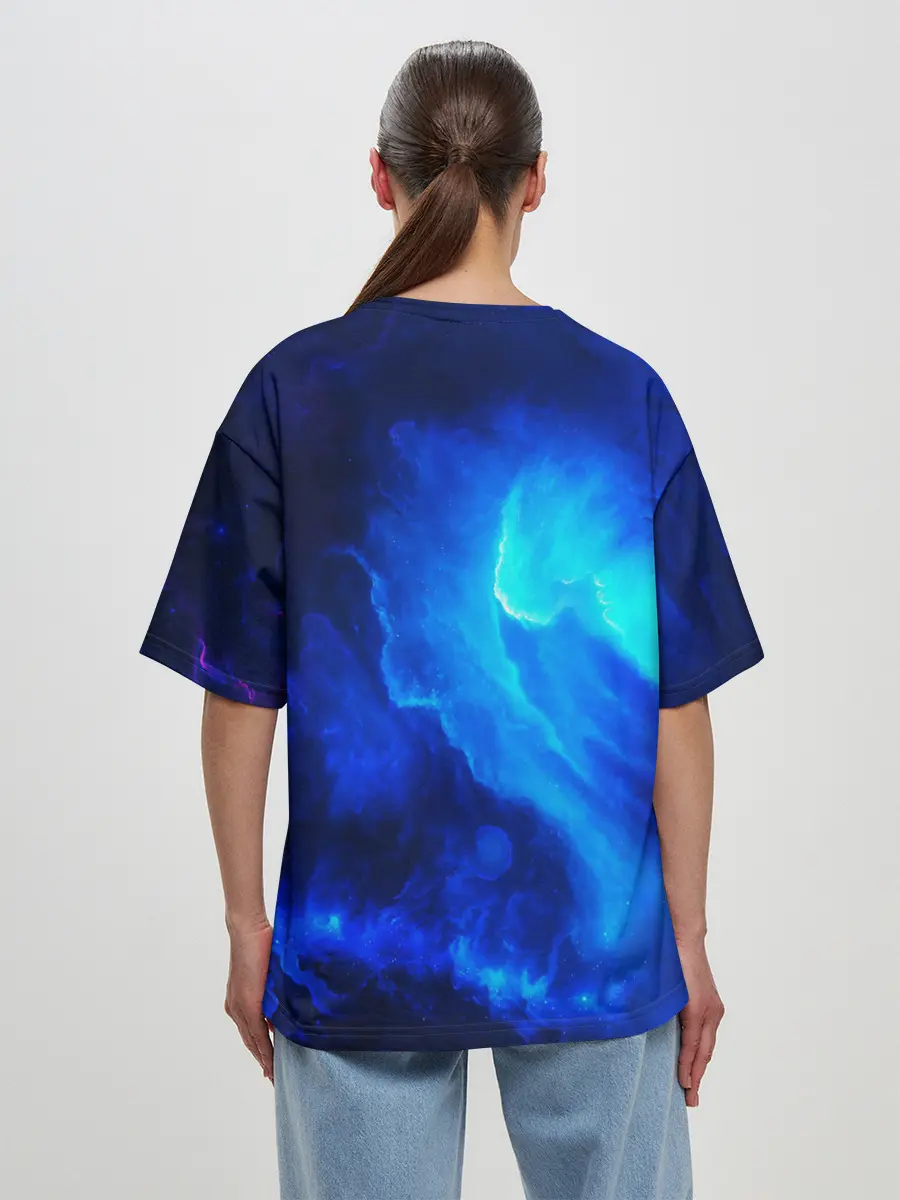 Женская футболка оверсайз / СИНИЙ КОСМОС