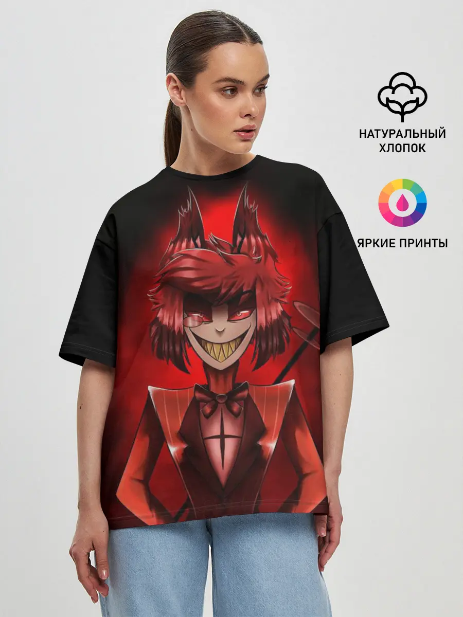 Женская футболка оверсайз / Отель хазбин