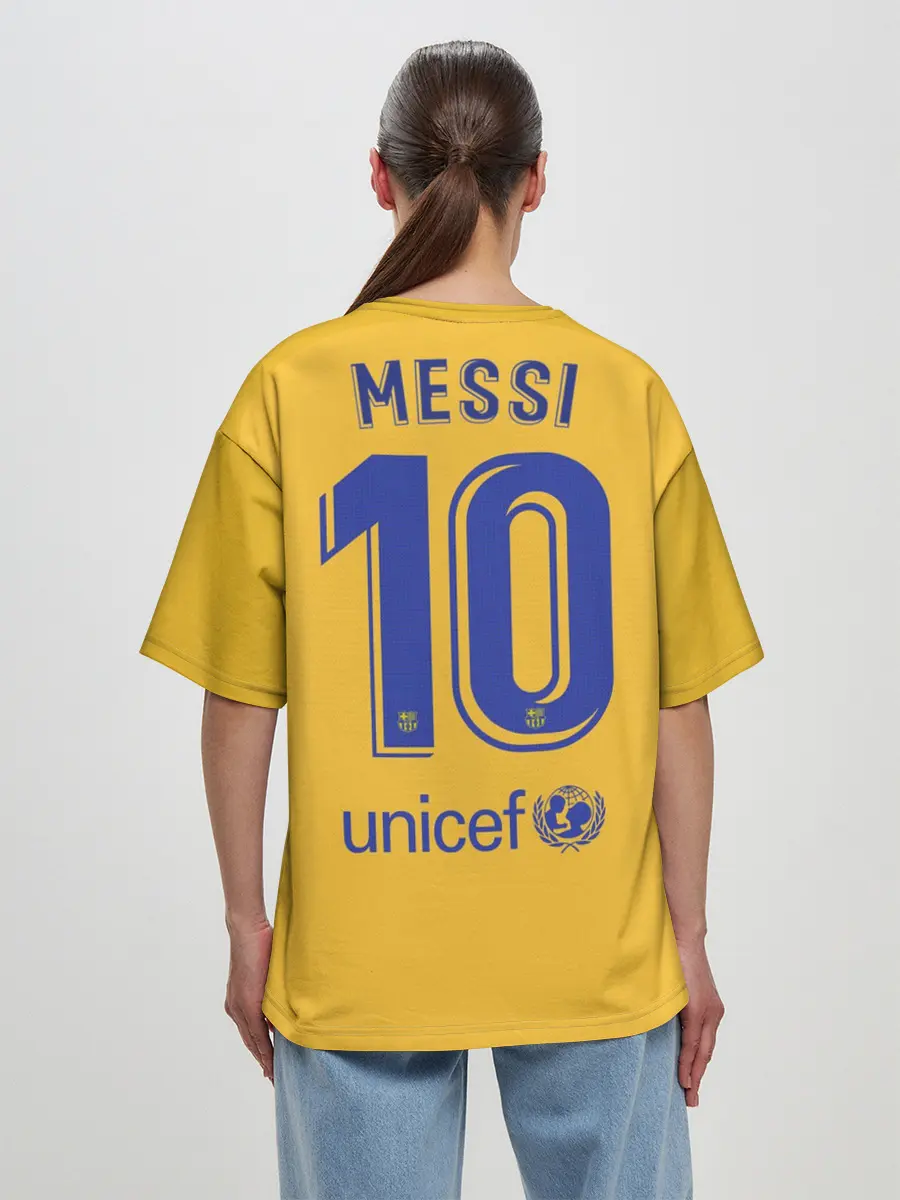 Женская футболка оверсайз / Messi 4-th kit 19-20