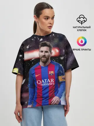 Женская футболка оверсайз / Leo Messi