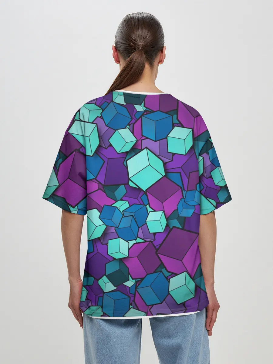 Женская футболка оверсайз / Кубы