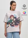 Женская футболка оверсайз / Tanjirou & Nezuko