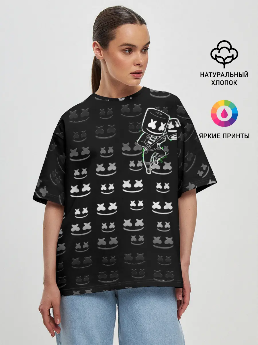 Женская футболка оверсайз / FORTNITE X MARSHMELLO