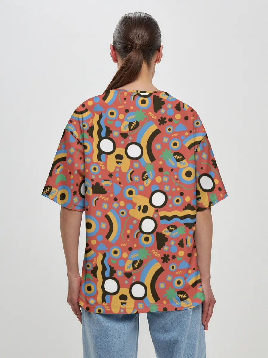 Женская футболка оверсайз / Время приключений Jake