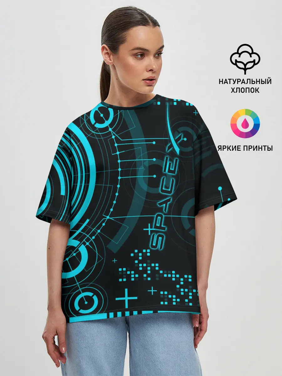 Женская футболка оверсайз / SpaceX