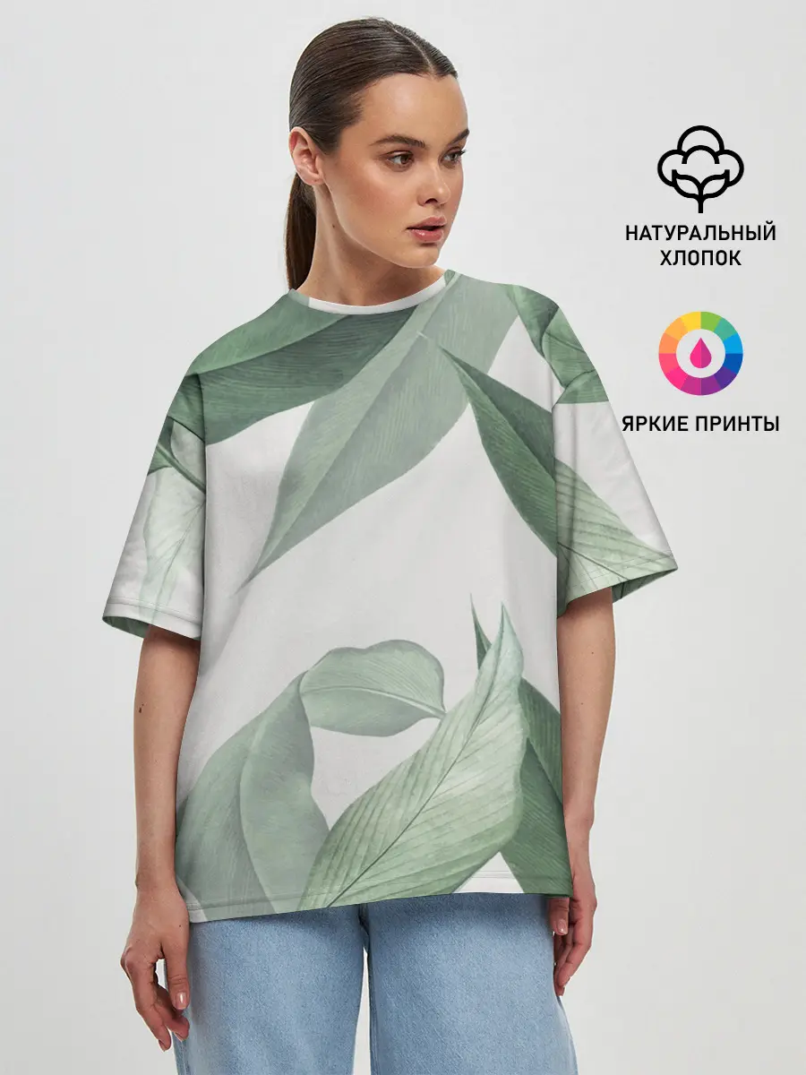 Женская футболка оверсайз / Из тропиков