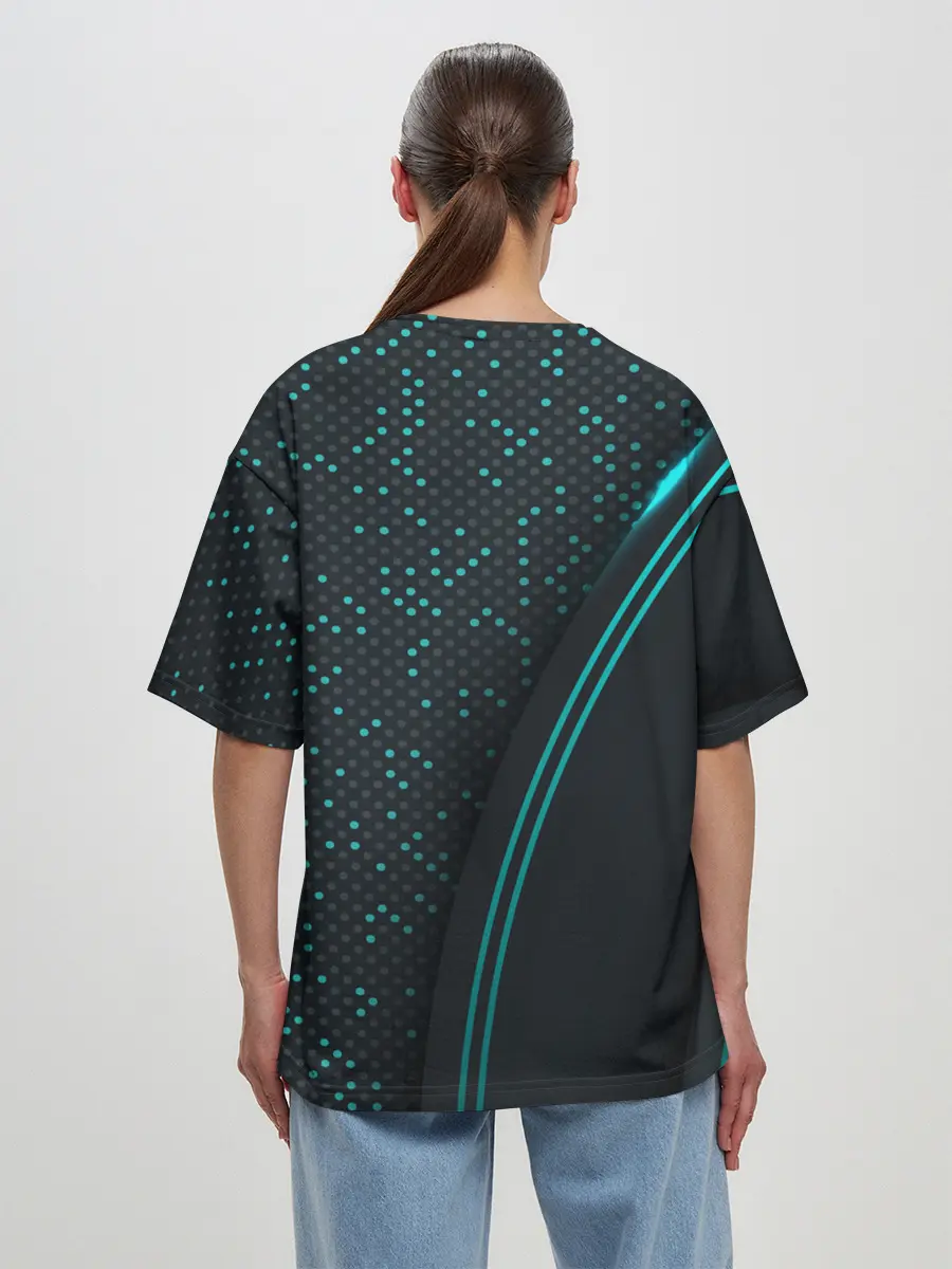 Женская футболка оверсайз / Mass Effect N7